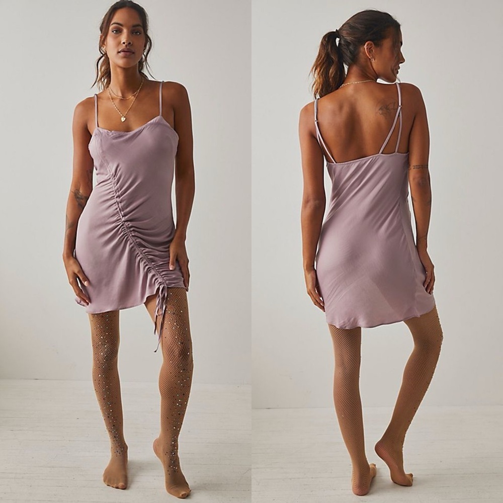 Free People Intimately Womens Slip Dress M Purple Be My Mini Coquette Pastel